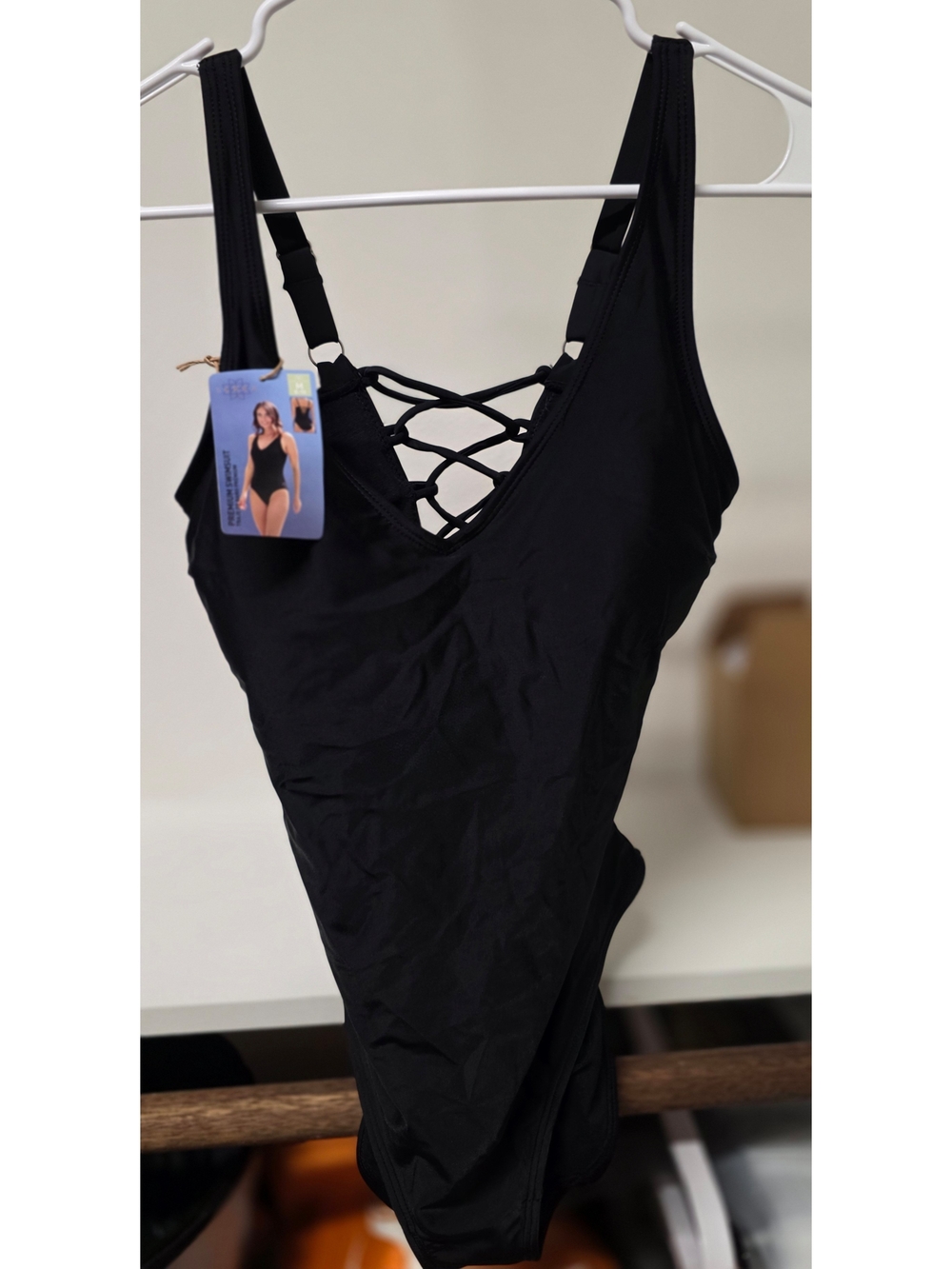 Serra Black Crisscross Back One-Piece Swimsuit From Aldi